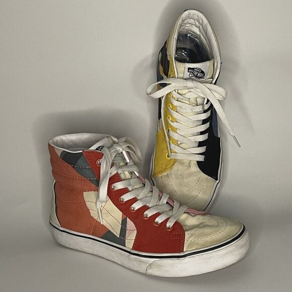 Vans X MoMA Colorblock Sk8 Hi Top sz M 7/W 8.5 Skate Sneakers Shoe Liubov Popova - Picture 1 of 16